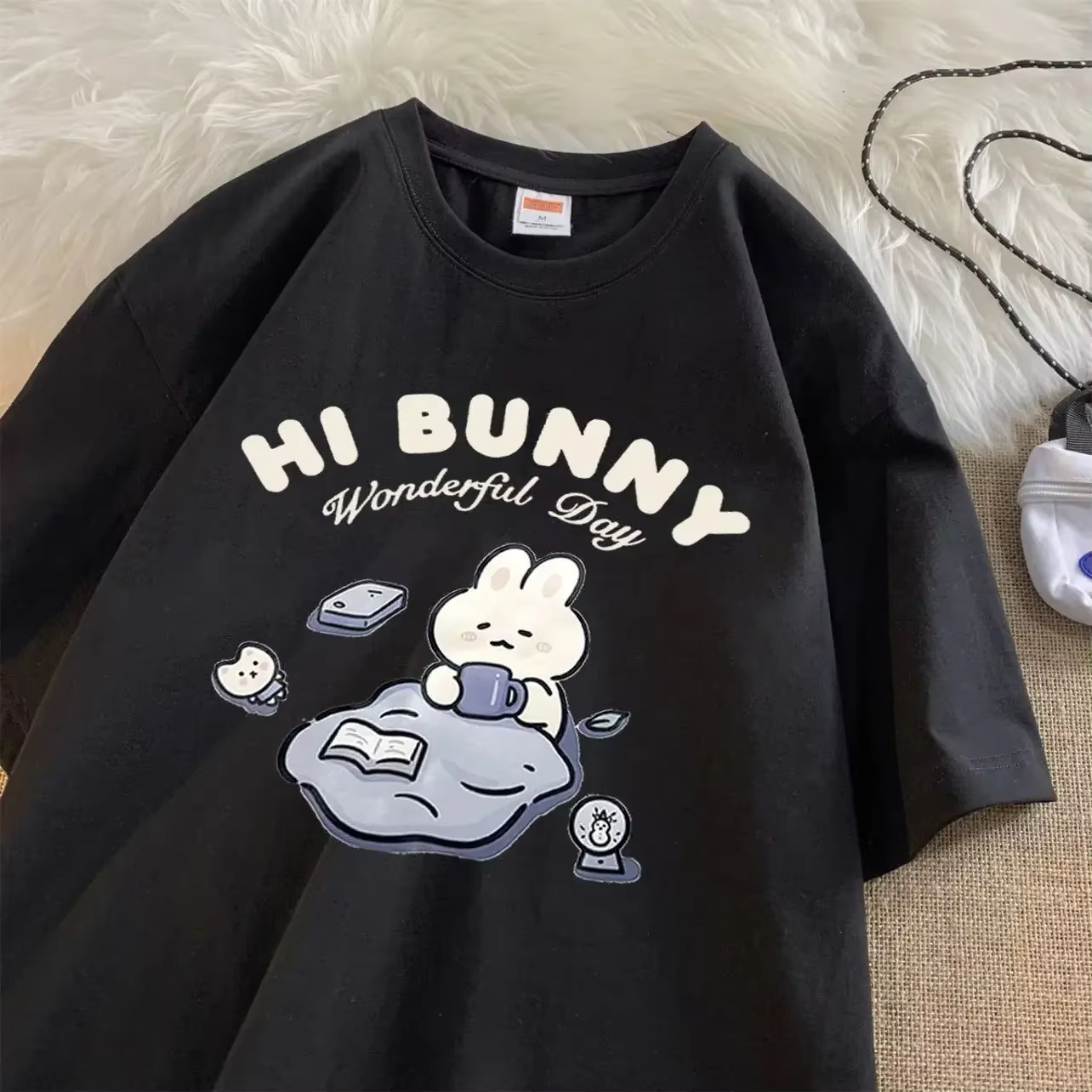 Hi Bunny Print Women’s T-Shirt - Image 4