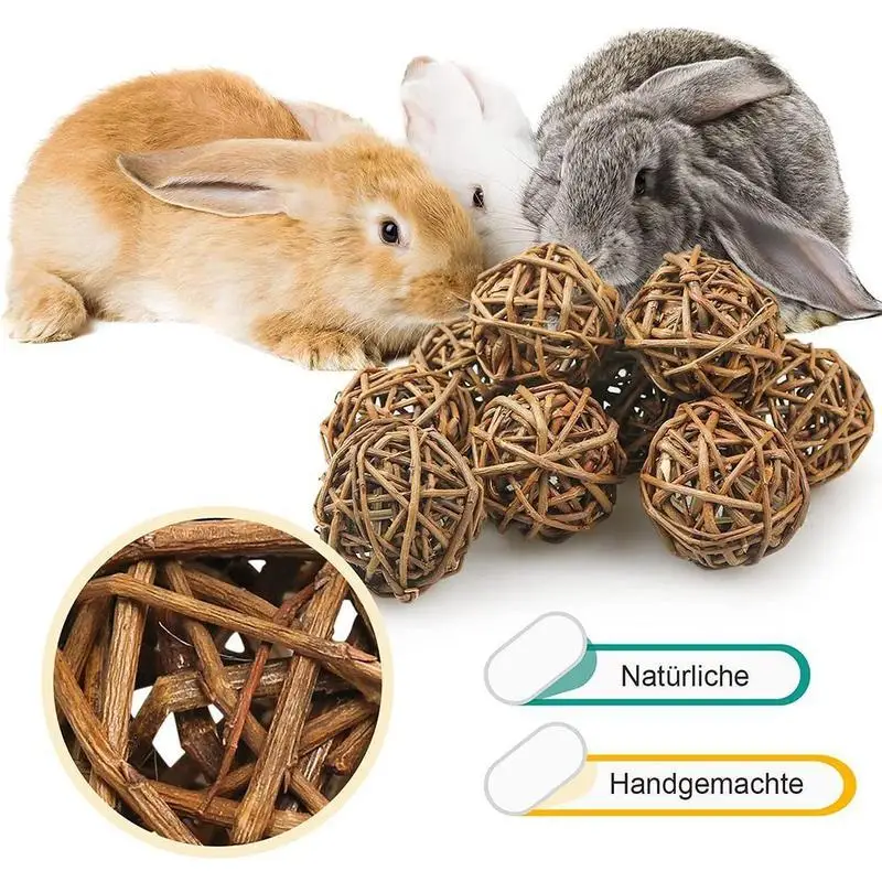 Natural Willow Ball Chew Toy for Rabbits