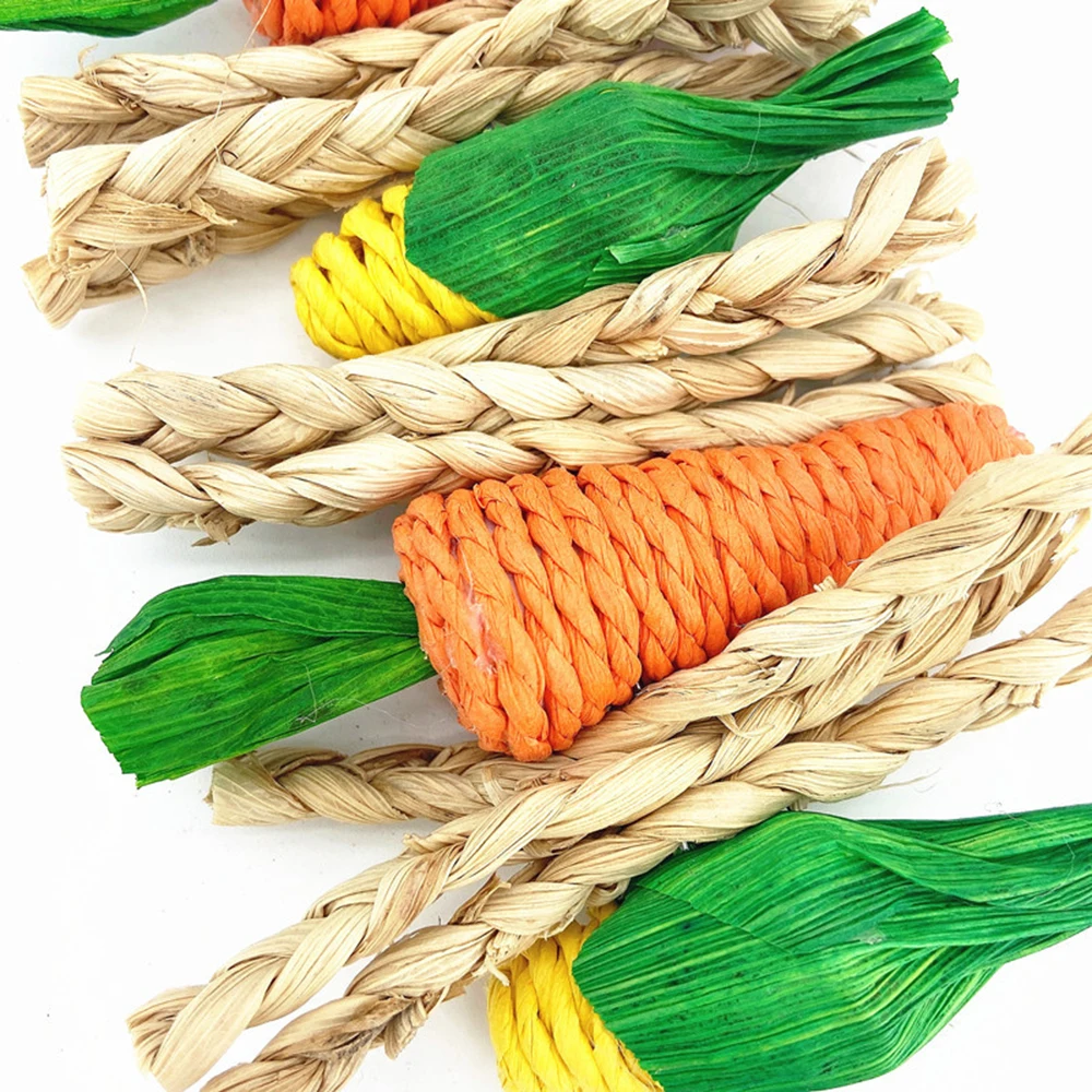 Hand Woven Carrot & Corn Chew Toys for Rabbits - Image 4