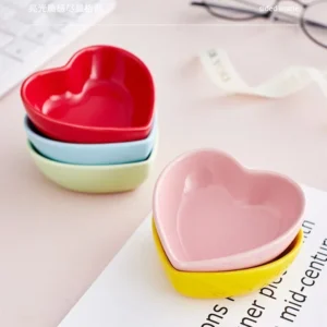 Small Ceramic Heart Bowl for Rabbits