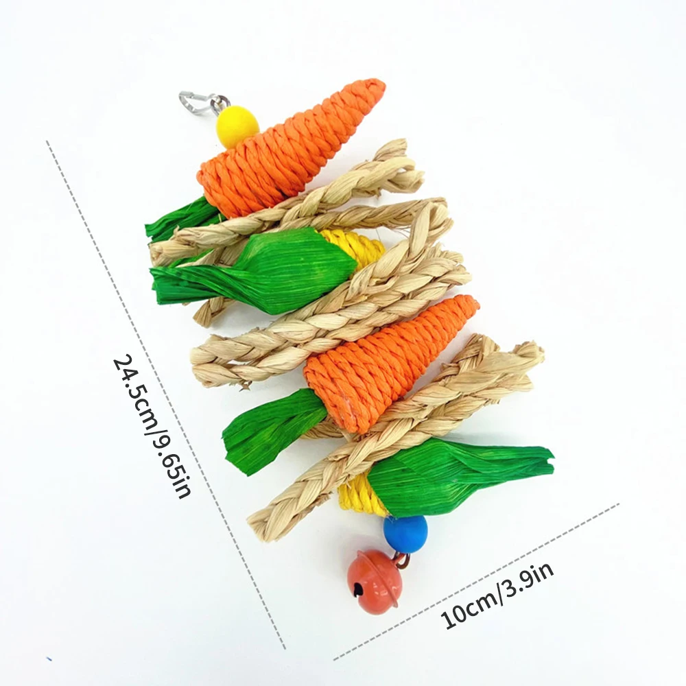 Hand Woven Carrot & Corn Chew Toys for Rabbits - Image 6
