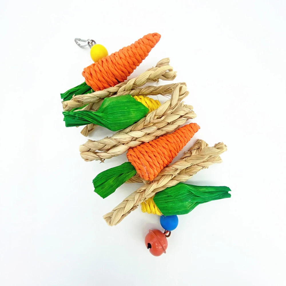 Hand Woven Carrot & Corn Chew Toys for Rabbits - Image 2