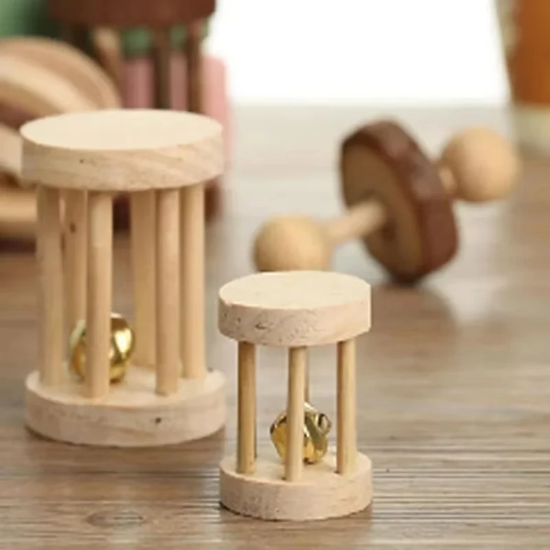 Natural Wooden Play Toys for Rabbits - Image 3