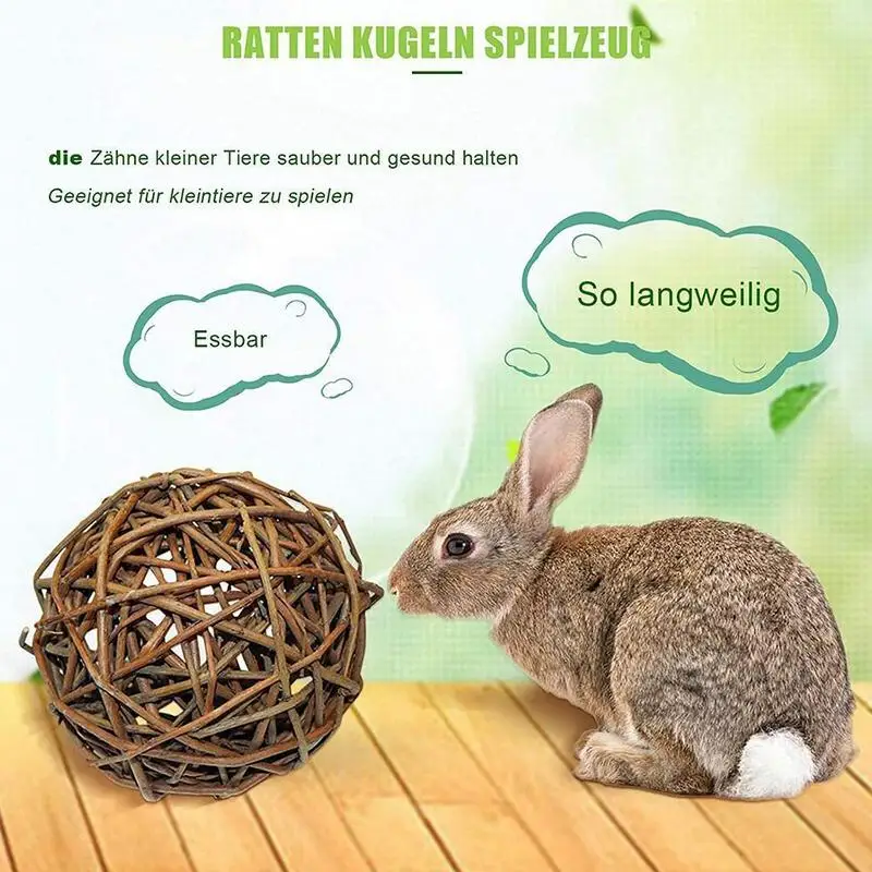 Natural Willow Ball Chew Toy for Rabbits - Image 3