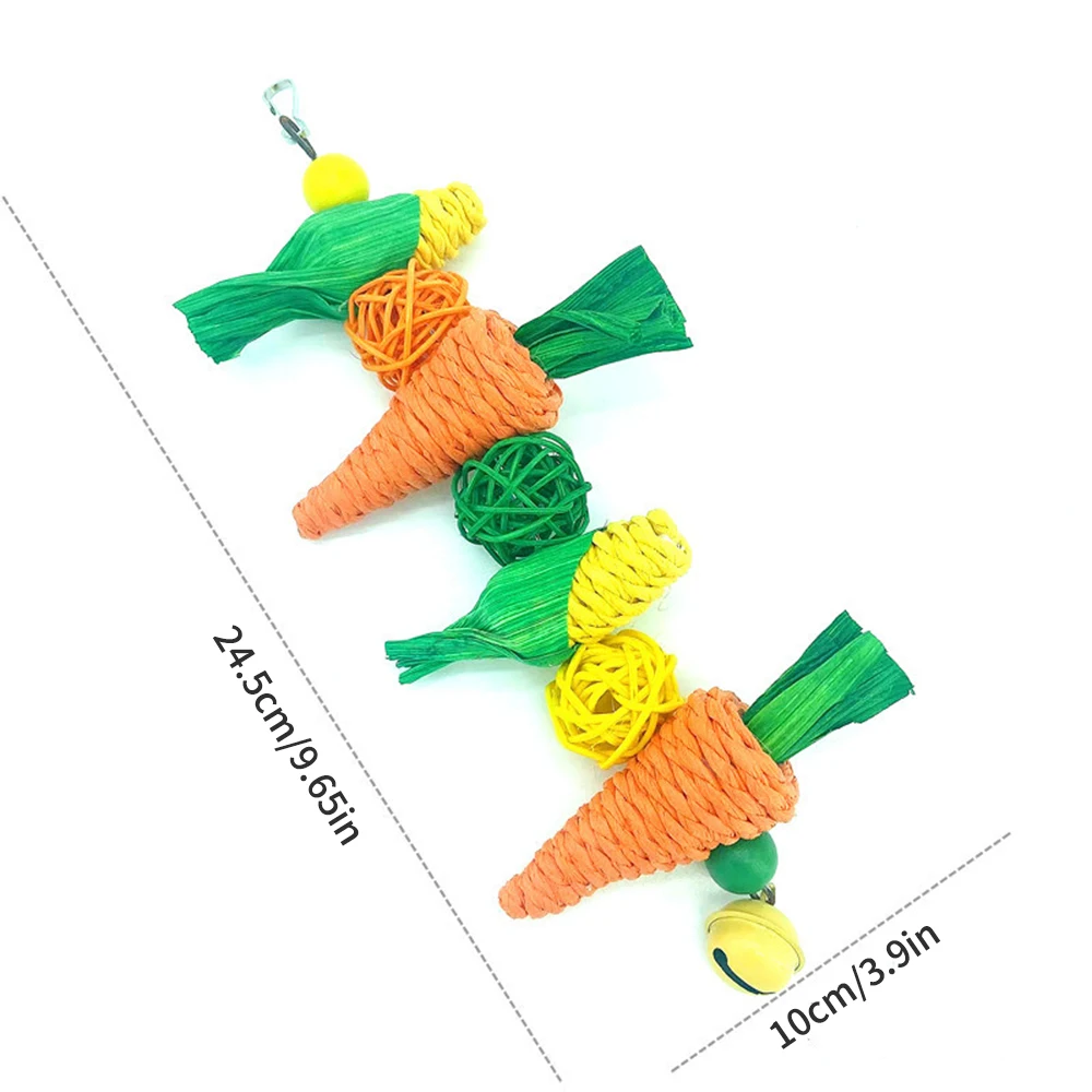 Hand Woven Carrot & Corn Chew Toys for Rabbits - Image 5