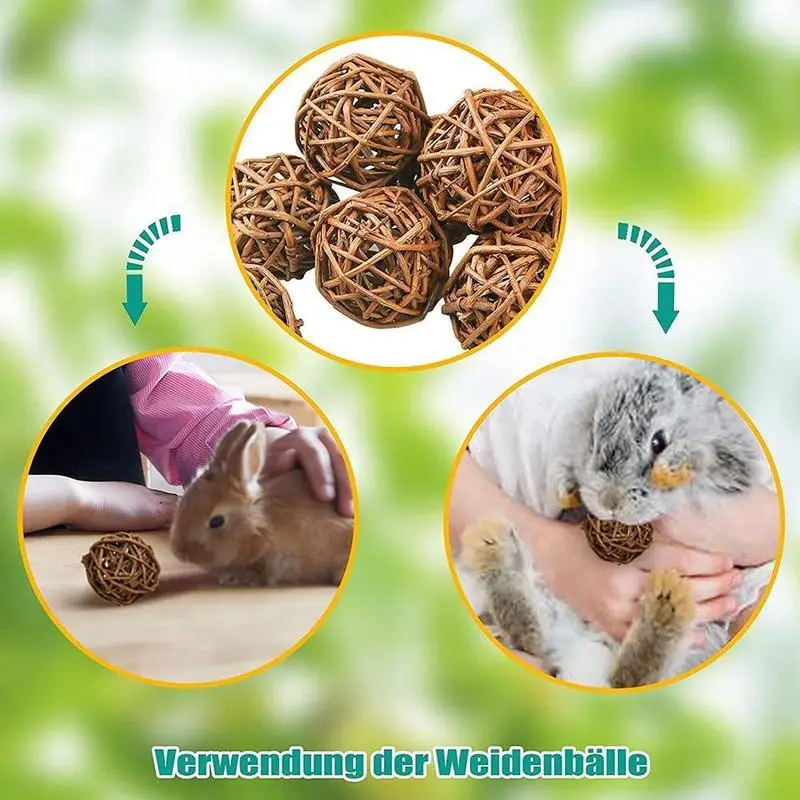 Natural Willow Ball Chew Toy for Rabbits - Image 4