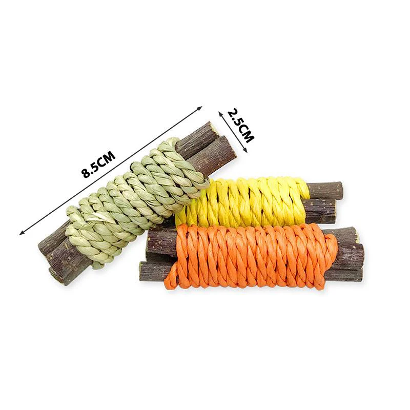 Apple Wood & Grass Chew Toy for Rabbits - Image 6