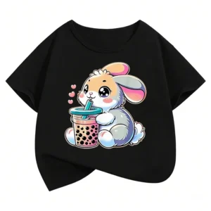 Cute Rabbit Graphic Kids’ T-Shirt
