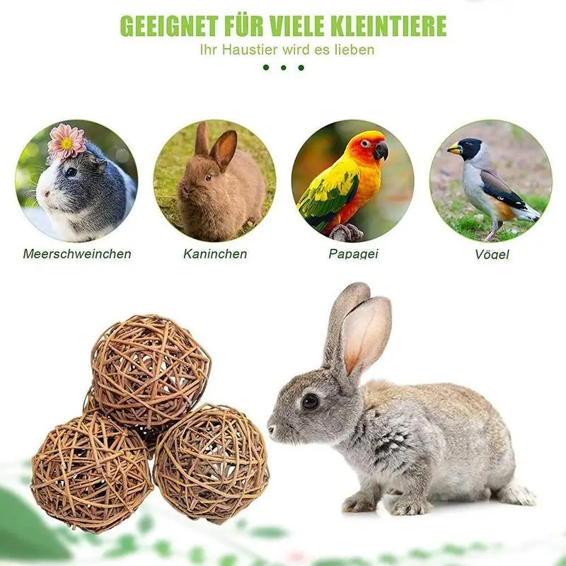 Natural Willow Ball Chew Toy for Rabbits - Image 2
