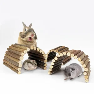 Wooden Bendy Bridge for Rabbits