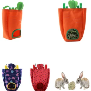 Carrot-Shaped Hanging Hay Bag for Rabbits