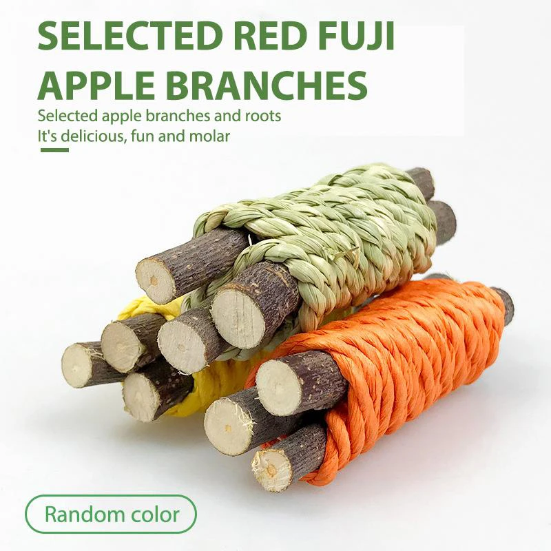 Apple Wood & Grass Chew Toy for Rabbits