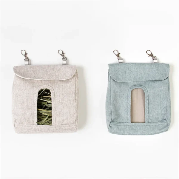 Cloth hanging hay bag for rabbits
