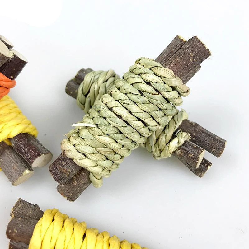 Apple Wood & Grass Chew Toy for Rabbits - Image 5